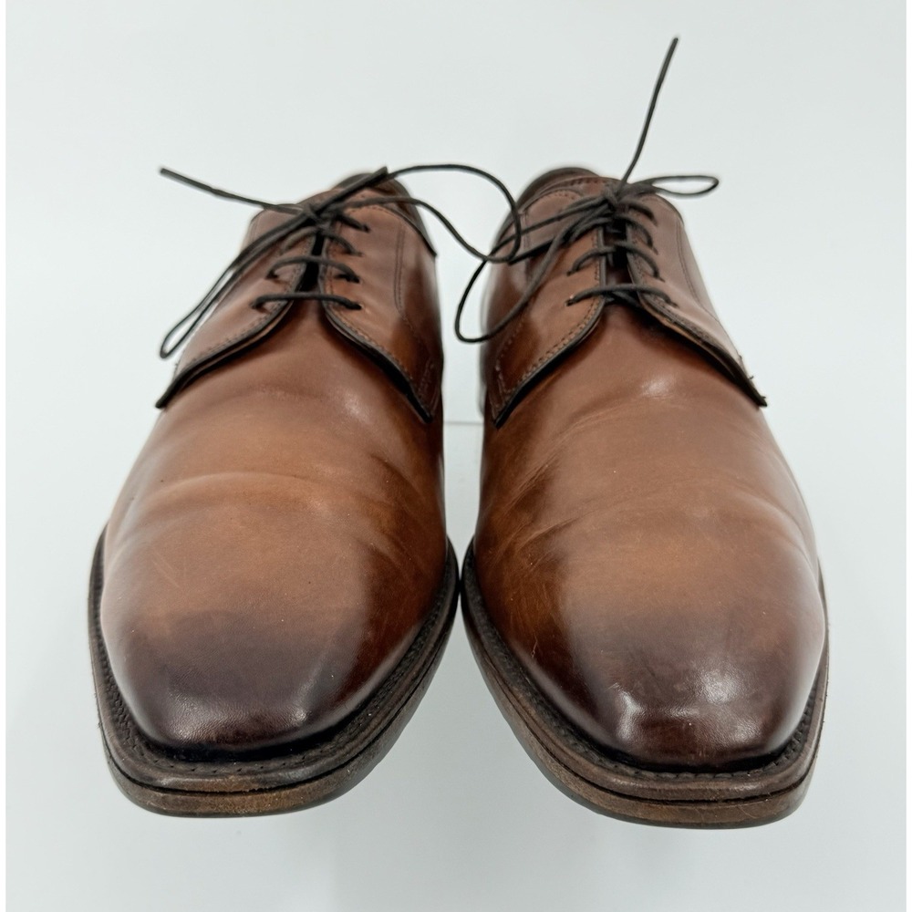 Allen Edmonds "Easton" Plain Toe Oxford Men's 10 D Brown Leather Dress Shoes - Picture 4 of 10